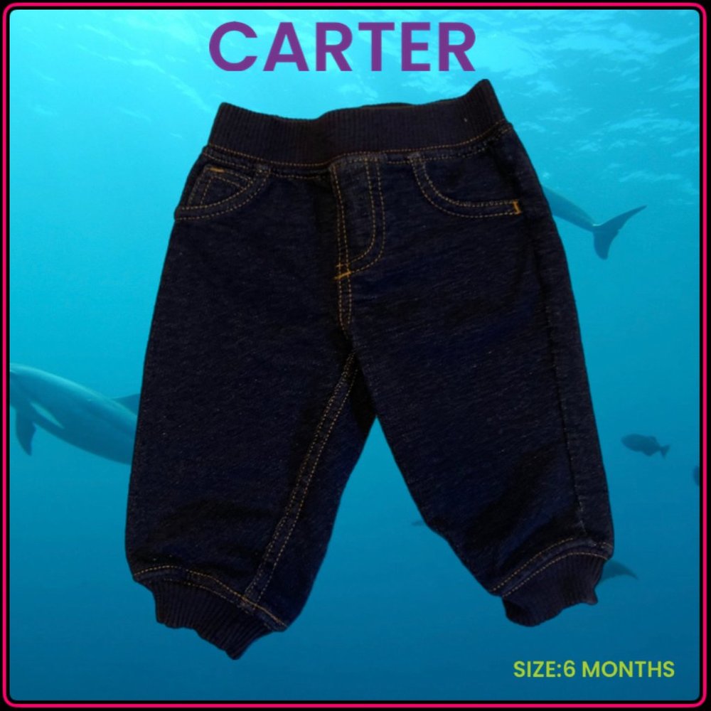 CARTERS DENIM DARK BLUE COLOURED JEANS BOTTOMS SIZE 6  MONTHS
